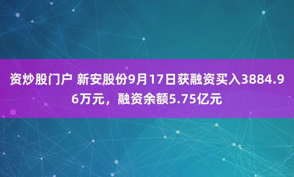 资炒股门户 新安股份9月17日获融资买入3884.96万元，融资余额5.75亿元